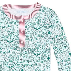 North Pole Christmas Two Piece Kids Henley Pajamas